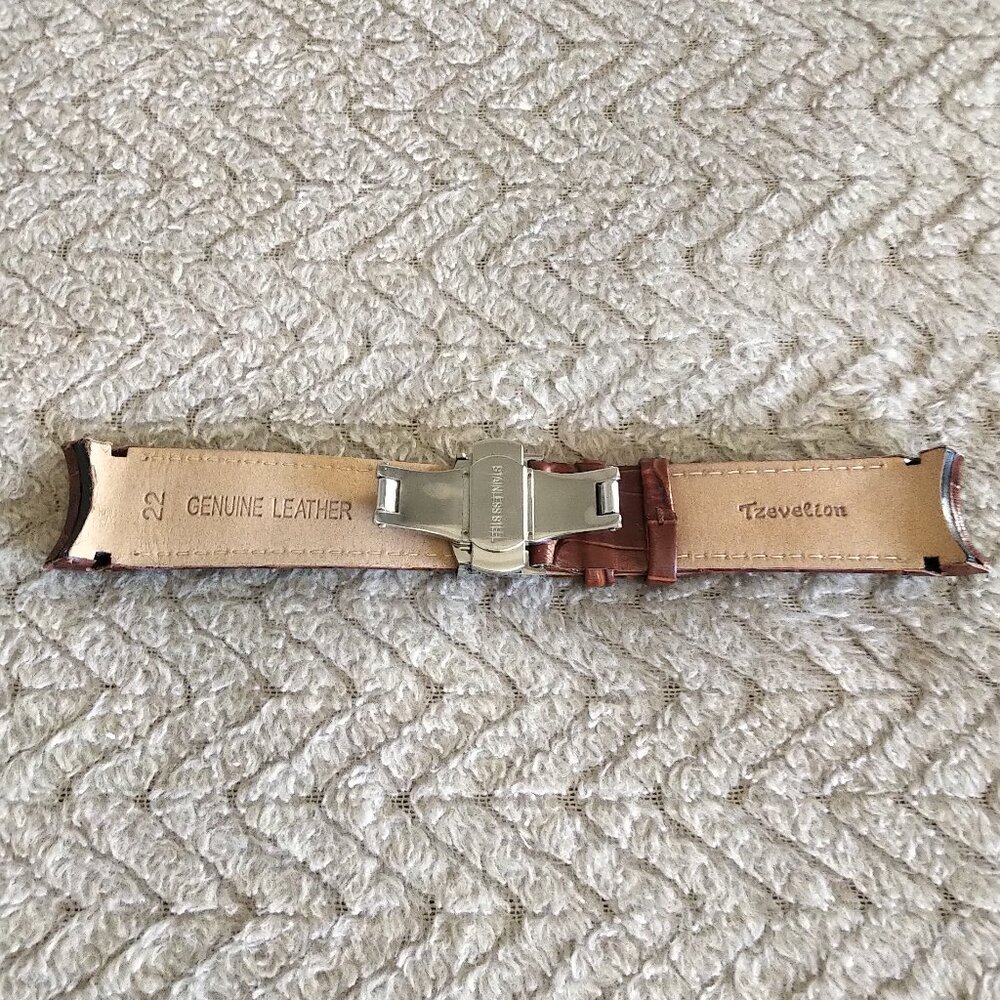 Curved, Watch Strap - Genuine Leather, Compatible with Bulova Accutron/Accuswiss